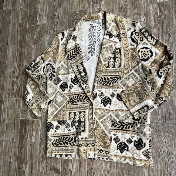 2/$18‎ SALE! Vtg Briggs Jacket Womens L Oversized Boxy Southwestern  Lightweight - Picture 4 of 7